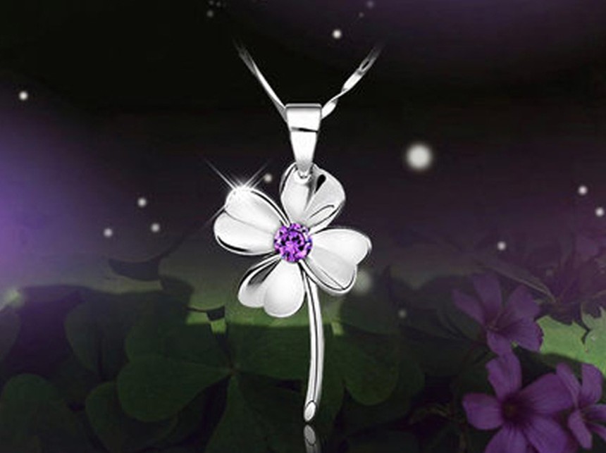 SS11012-1 S925 sterling silver  Clover necklace